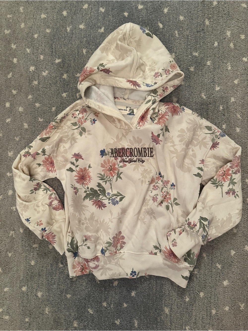 Abercrombie & Fitch Kids Cream Floral Hoodie for Kids 9/10